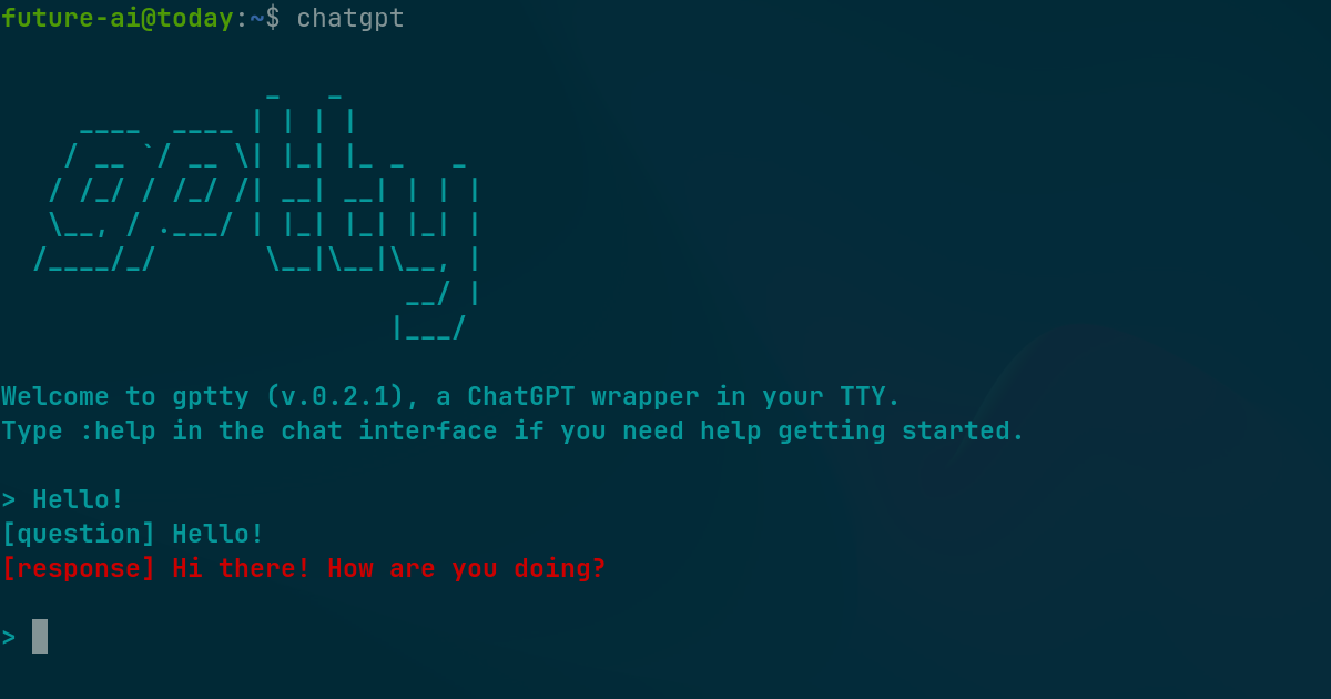 Запускаем ChatGPT в терминале Linux.